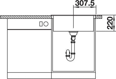 BLANCO PLEON 6 | SILGRANIT schwarz | Einbauart: Einbau von Oben | mit Ablauffernbedienung | 60er Unt