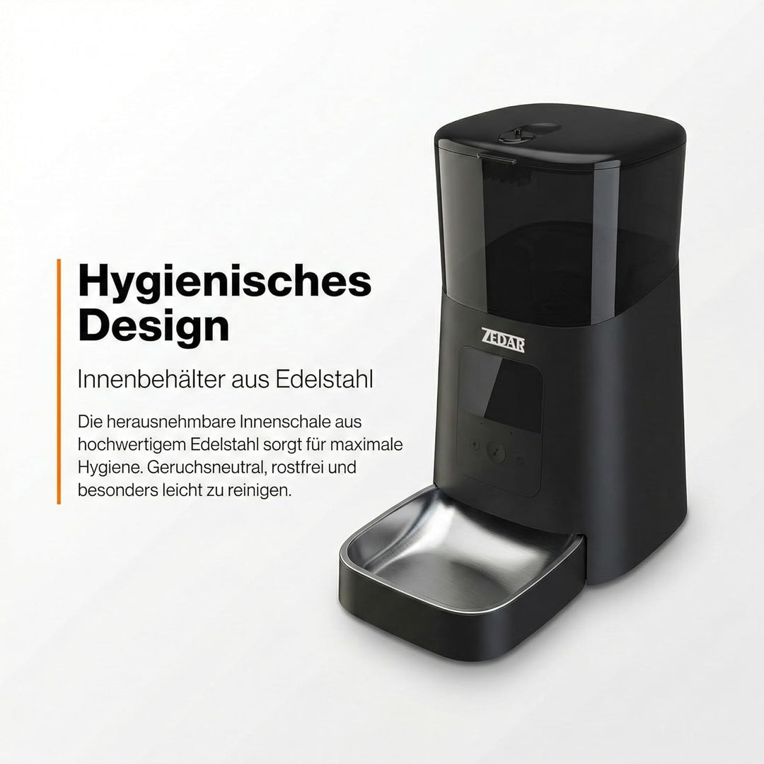 Futterautomat Katze - Edelstahl napf - 6 Liter - mit APP Steuerung - Automatischer Futterspender für