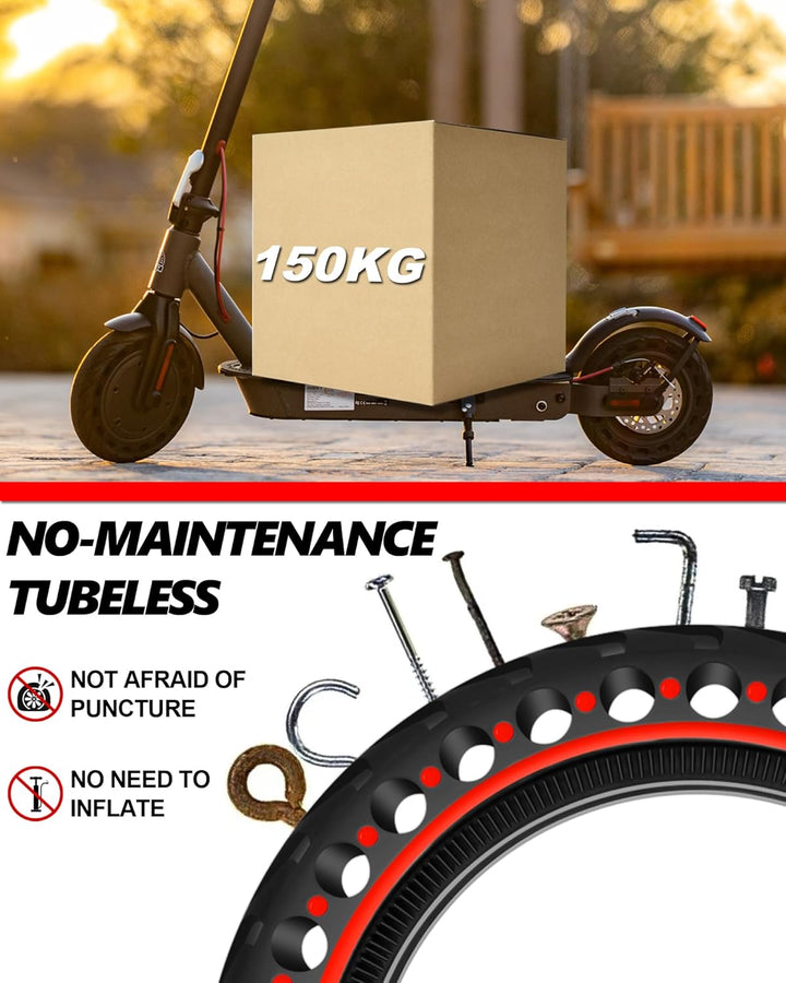 2PCS E Scooter Reifen 50/75-6.1 Tubeless, Werten Sie Ihr Scooter Auf mit Reifen 8 1/2 x2, Vollgummir