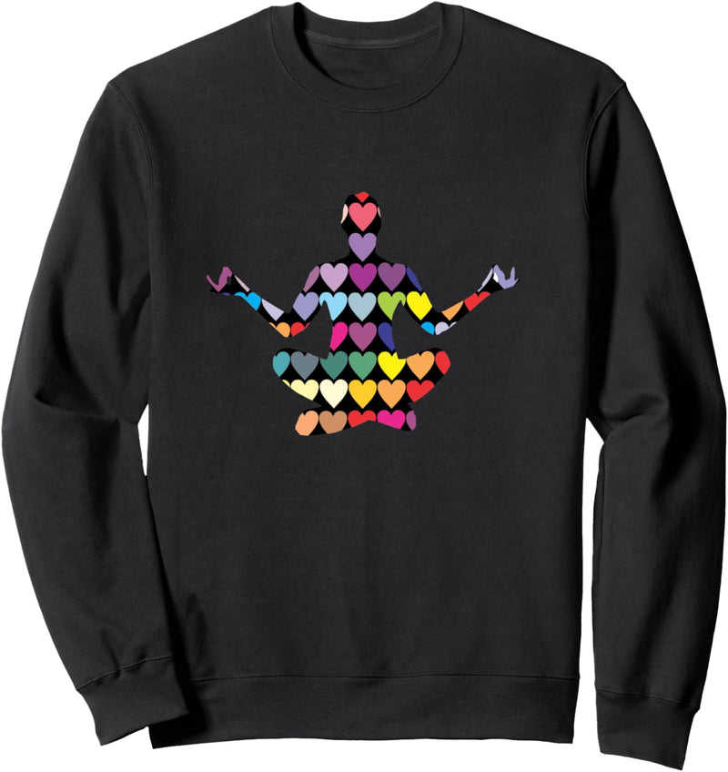 Bunte Herzen, Yoga-Pose Sweatshirt