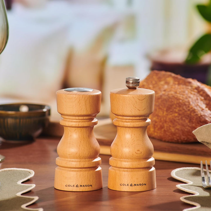 Cole & Mason London Salz- und Pfefferstreuer & Mühlen-Geschenkset, 130 mm / 5" Mühle aus natürlichem