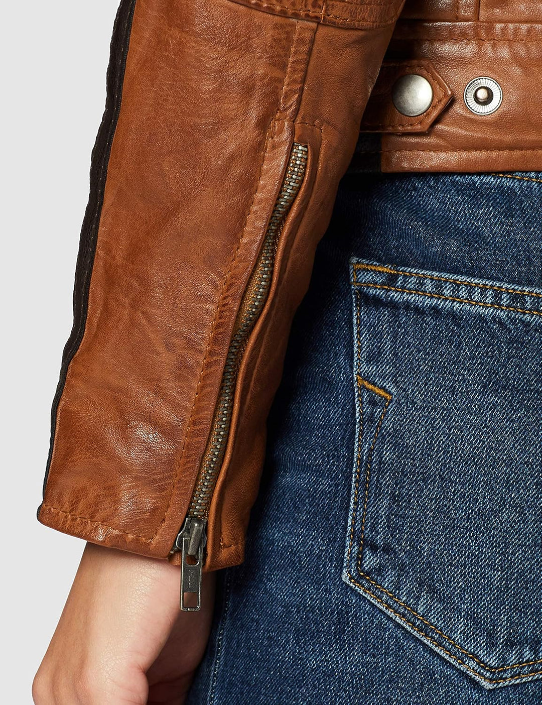 URBAN 5884 Motorradjacke Damen Mit Protektoren, Damenjacke aus Lammleder, Protektoren für Rücken, Sc