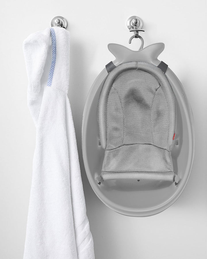 Skip Hop 235060 Moby Wal Badewanne, 3 Stufen, Anti-Rutsch, Bad für Babys, grau, Grau