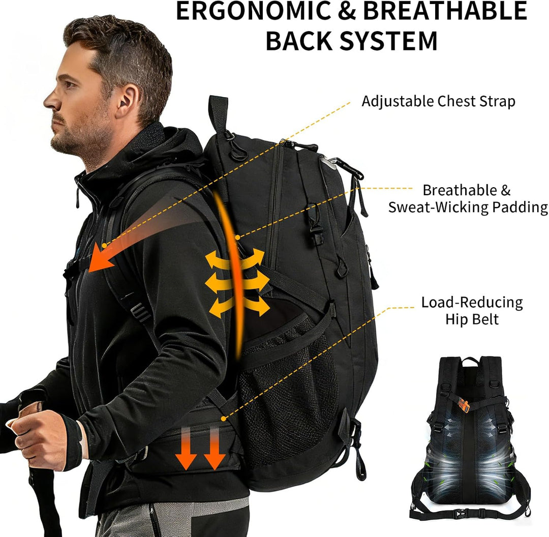 Amythe Schulrucksack Jungen Mädchen Gross Kapazität 33L, Wanderrucksack Leichter Teenager für ab 12
