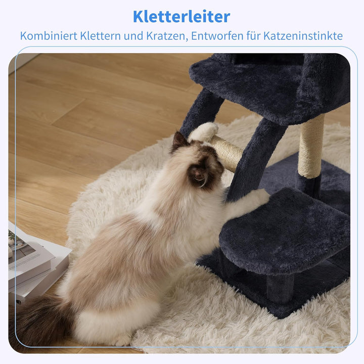 Heybly Kratzbaum, 75cm Hoher kratzbaum Klein Mit Oberer Plattform, Höhle, Hängematte, Kletterleiter,