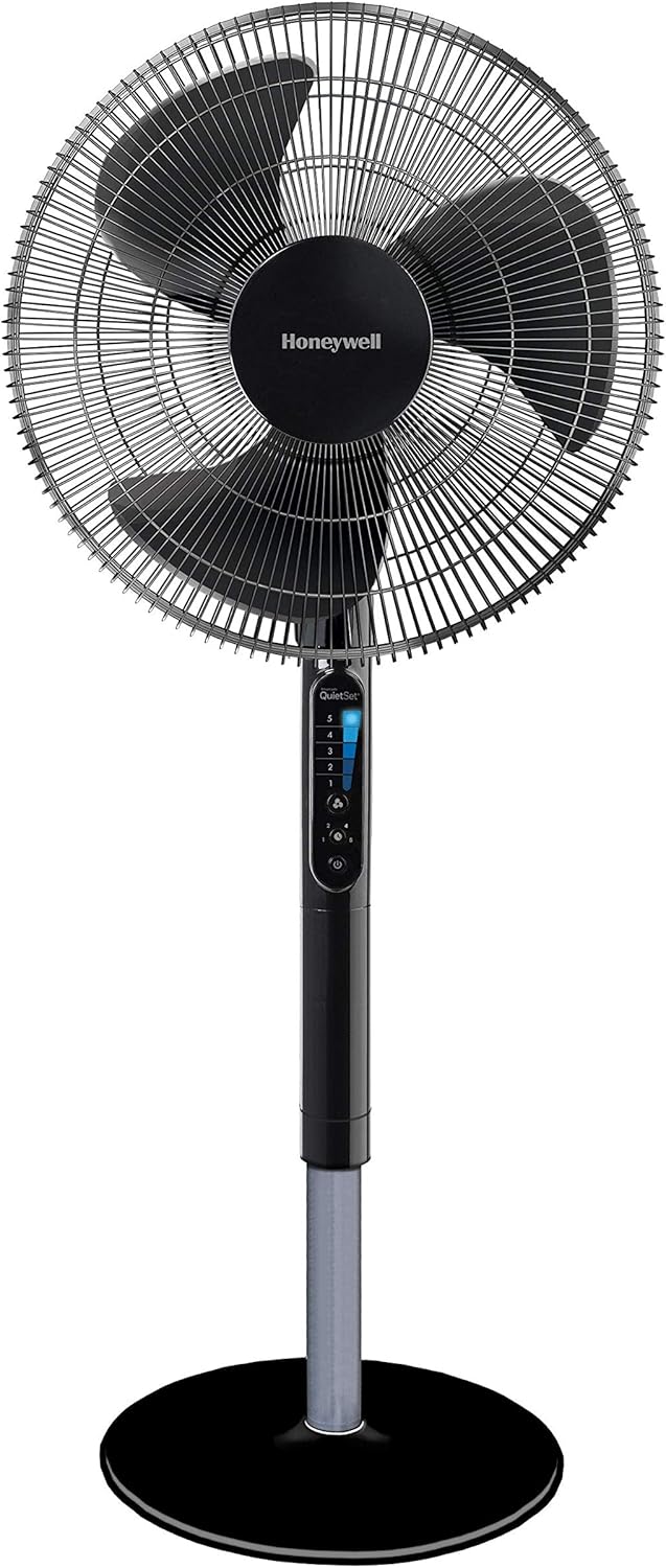 Honeywell Advanced QuietSet Oszillierender Standventilator (5 Geschwindigkeitseinstellungen, Timer-F