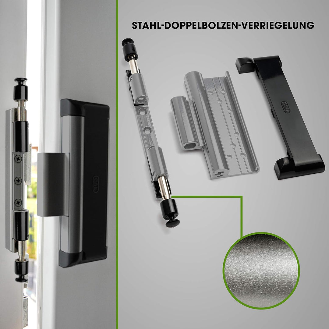 Cal Doublex XL - Fenstersicherung gegen Einbruch, auch für Balkontür, Terassentür Einbruchschutz, Fa