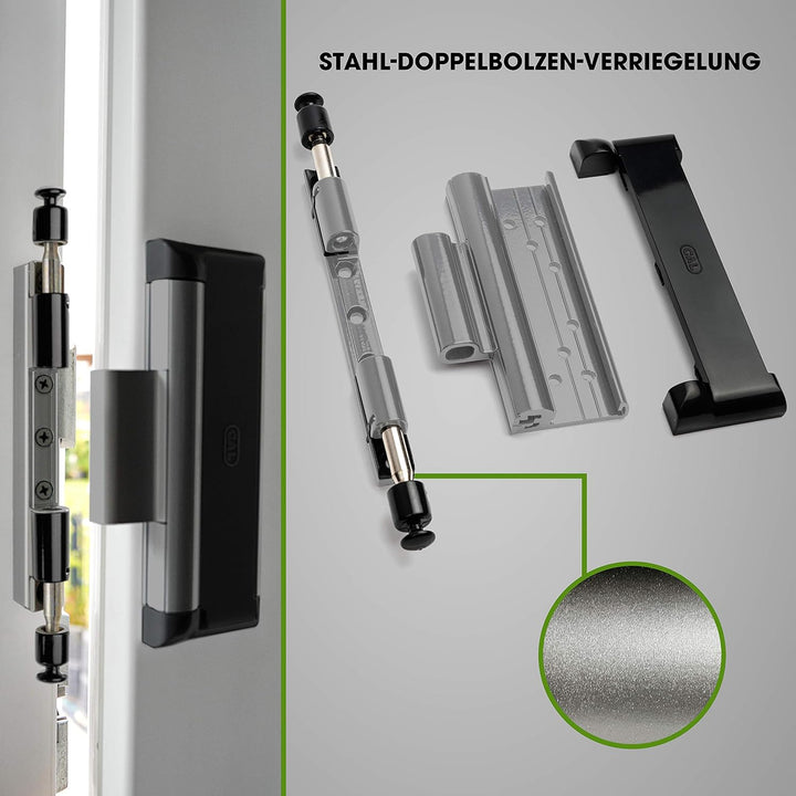 Cal Doublex XL - Fenstersicherung gegen Einbruch, auch für Balkontür, Terassentür Einbruchschutz, Fa