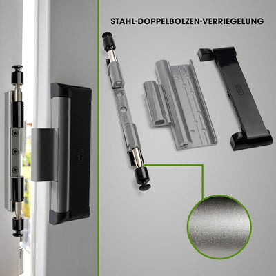 Cal Doublex XL - Fenstersicherung gegen Einbruch, auch für Balkontür, Terassentür Einbruchschutz, Fa