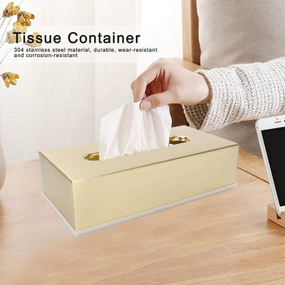 Fdit Gold Edelstahl Tissue Box, Dekorative Metall Tissue Halter Abdeckung Serviettenspender für Wohn