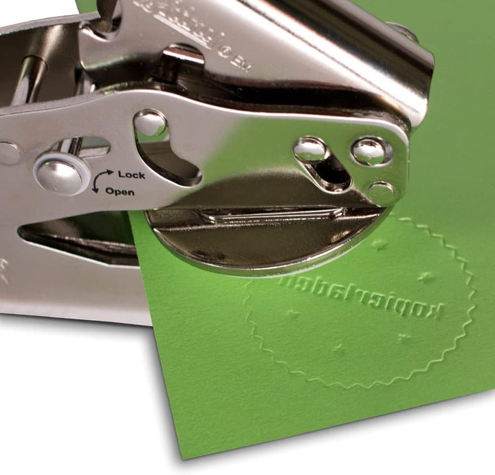 Personalisierbarer Prägestempel Ø 40mm Shiny Model-EM für eigene Motive - Prägezange mit Text und Lo