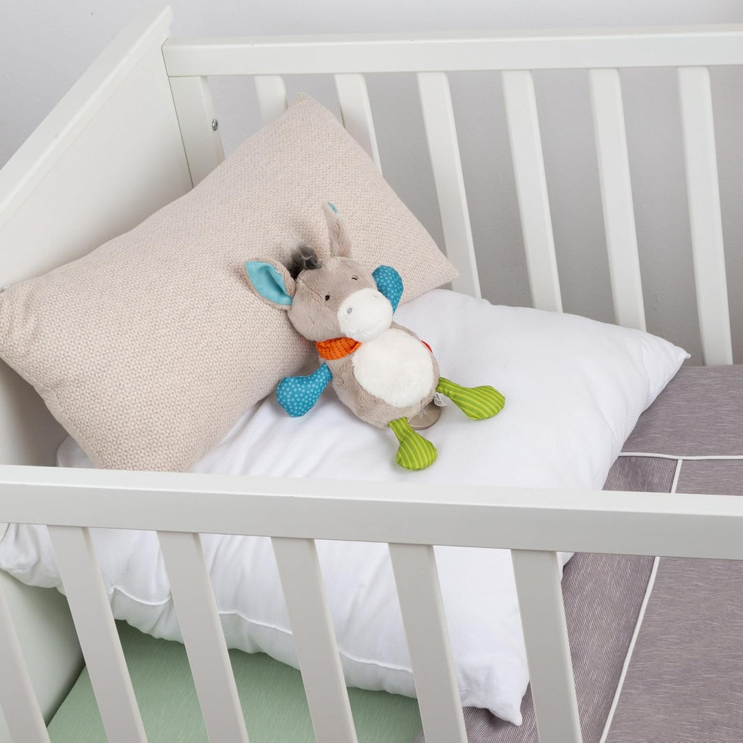 SIGIKID Minispieluhr Esel, Kuscheltier mit Spieluhr zum Aufziehen, sanfte Melodie zum Einschlafen, S