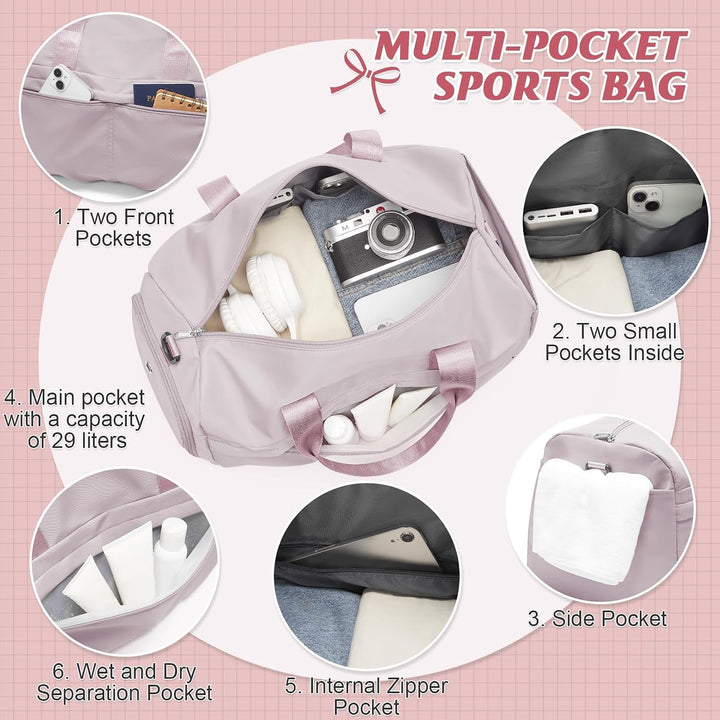 HYC00 Sport Duffel Bag Damen Sporttasche mit Schuhfach Reisetasche Damen Weekender Travel Bag Handge
