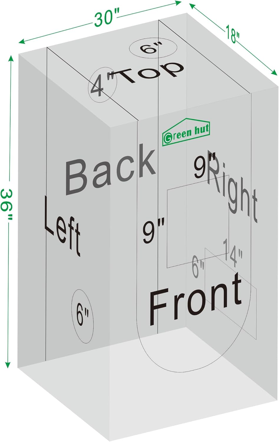 Green Hut Kleines Wachstumszelt für Pflanzen im Innenbereich, 45,7 x 76,2 x 91,4 cm, Mylar-Hydrokult
