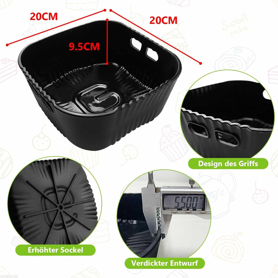 20CM Airfryer Silikonform Zubehör für Philips 2000 Series 4,2L (NA229/00), Russell Hobbs L 4L, COSOR