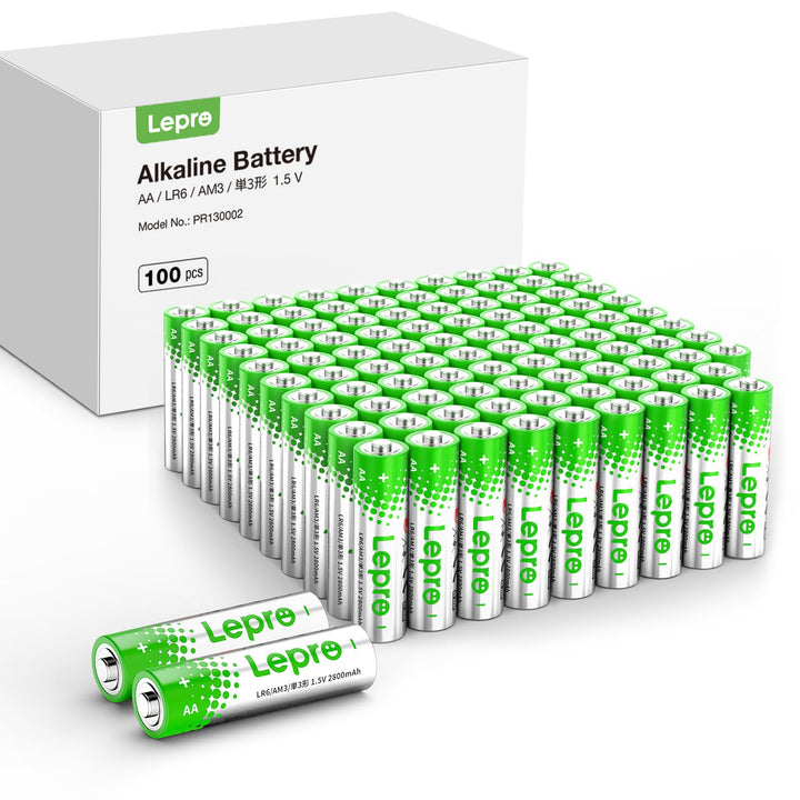 Lepro AA Batterien, 100 Stück, Alkaline Batterie AA mit 1.5V - Langlebig, Leistungsstark & Auslaufsi