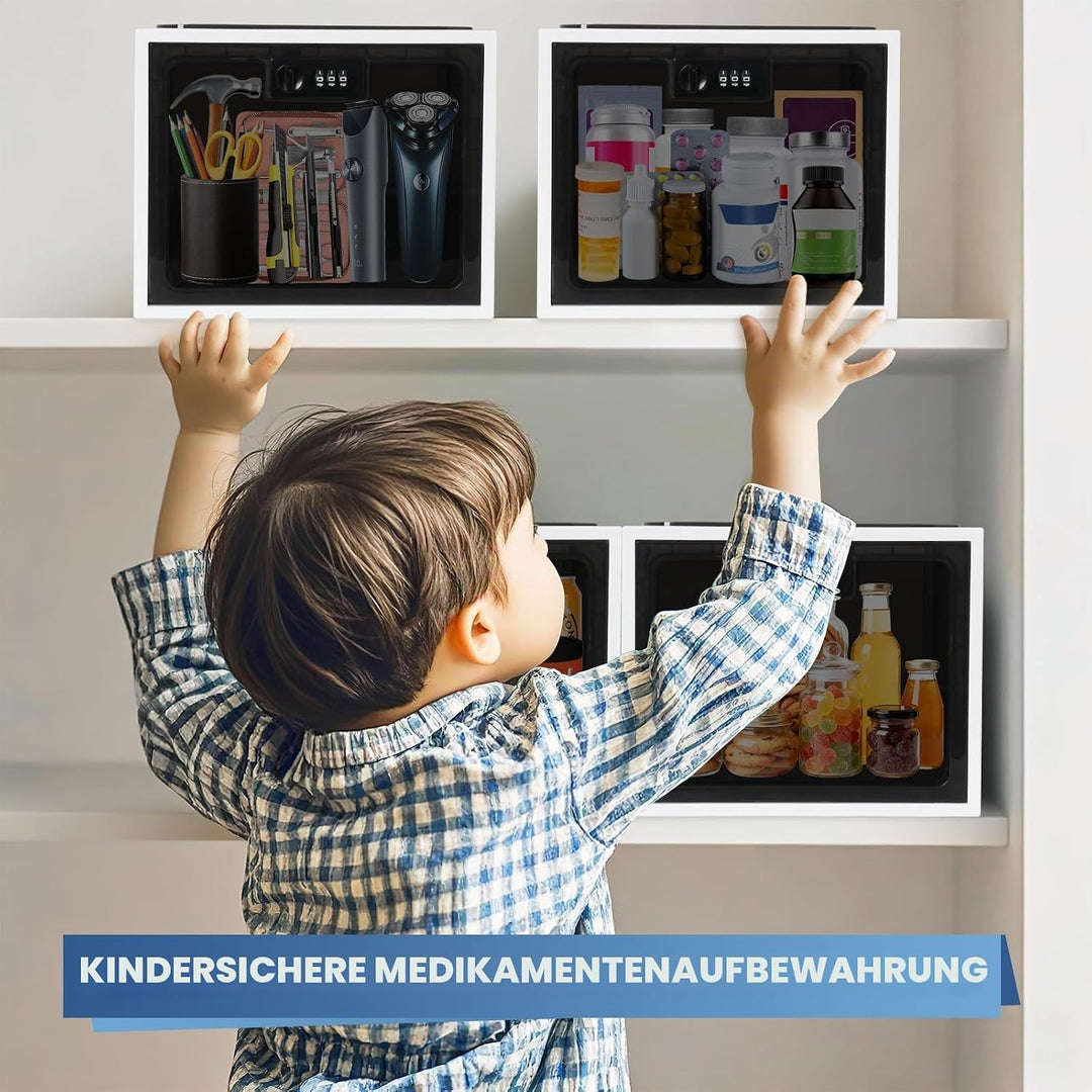 Gemaxvoled 2 Stück Medikamenten-Verriegelungsbox, grosses Fassungsvermögen, Premium-Material, abschl