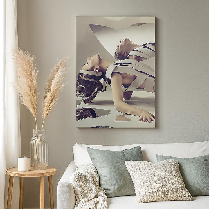Bilder auf Leinwand 55x100cm Leinwandbild mit Rahmen Weiblich modell posieren beine Gross Wanddeko B