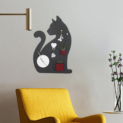 KalaMitica Katze 2 Design magnetische Kreidetafel aus Stahl, Anthrazit, 56x38x0,12cm, Katze 2