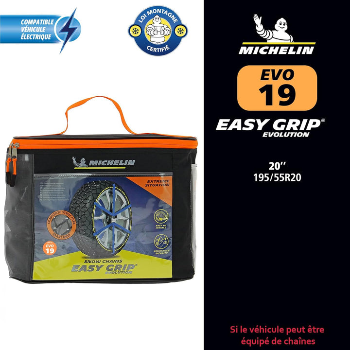 MICHELIN EASY GRIP EVOLUTION 19 Schneekette Auto Textilschneekette 2 Stück | Reifen Schneekette Ultr