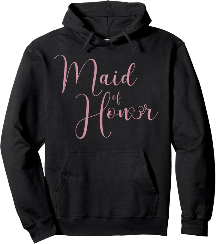 Disney Mickey & Friends Maid Of Honor Pink Cursive Text Pullover Hoodie
