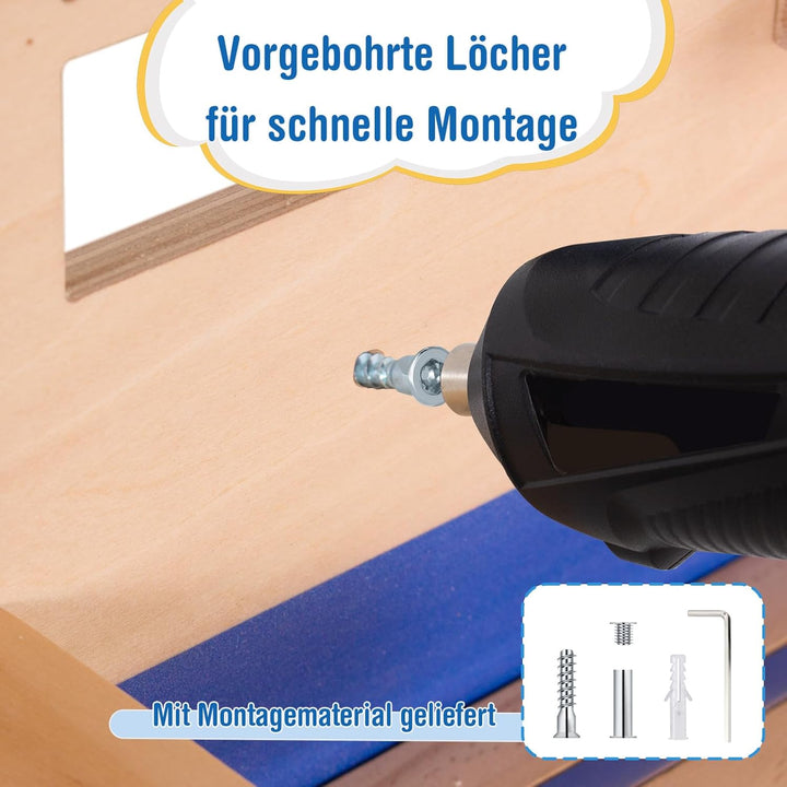 Todeco Tonie-Regal für Toniebox Hörfiguren, Magnetische Aufbewahrung für 10-15 Tonie, Wandregal Kind