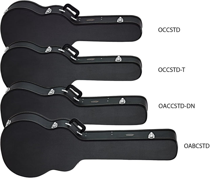Ortega Guitars Koffer für Akustikgitarre - schwarz, Flat Top, Economy Series, Chrom Hardware, Dreadn