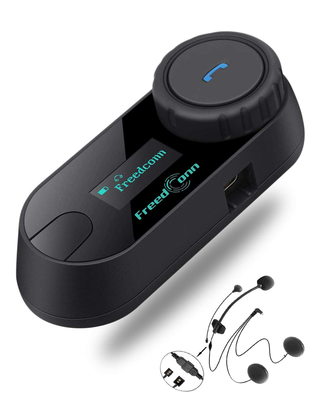 FreedConn Tcom-SC Intercom Motorrad Headset für 2 Personen Musik Teilen, Motorradhelm Kommunikations