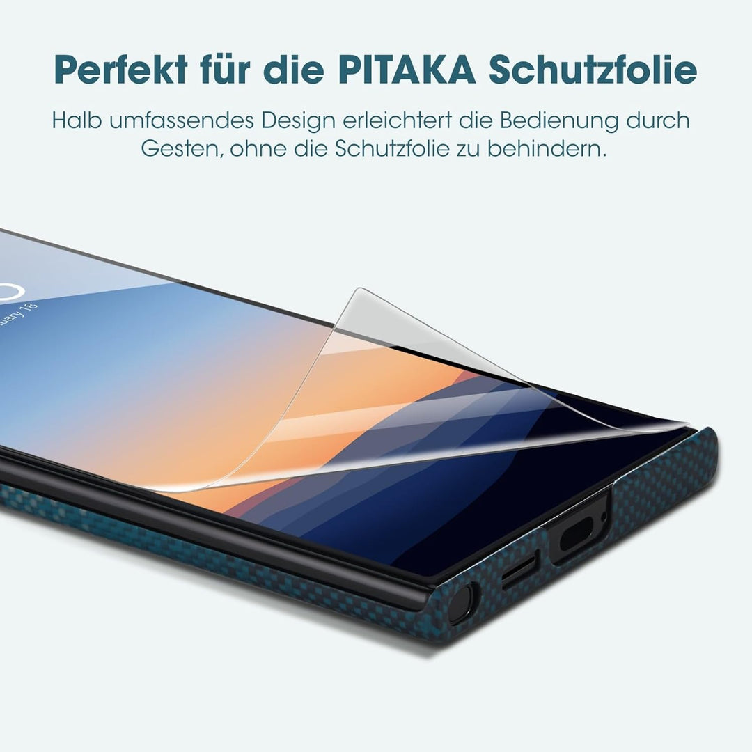 pitaka Hülle für Samsung Galaxy S24 Ultra aus 100% Aramidfaser Magnetische Handyhülle Ultradünne und