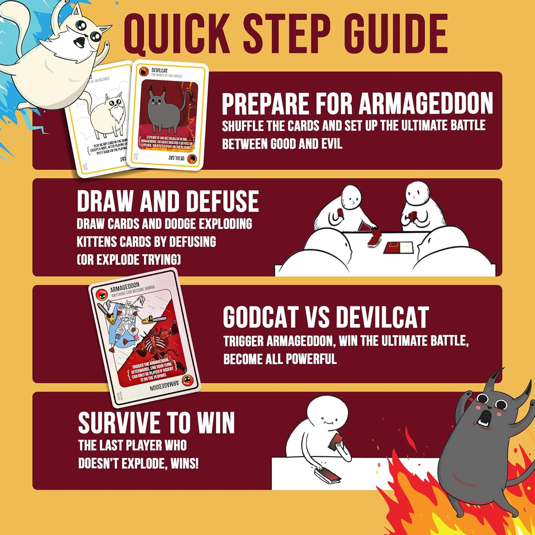 Exploding Kittens - Good vs. Evil - 2-5 Players - Ages 7+ - Inspired by Netflix Show - High Stakes F