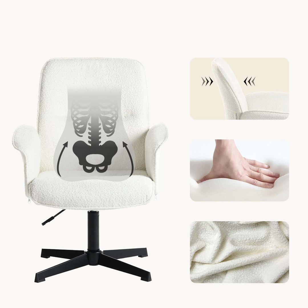 MEUBLE COSY Bürostuhl 2er Ergonomisch Schreibtischstuhl mit höhenverstellbar Armlehnen 360° Drehbar