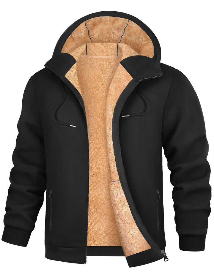 Xnova Sweatjacke Herren Fleecejacke Kapuzenpullover Zipper Hoodie Casual Bequemes und Warmes Übergan