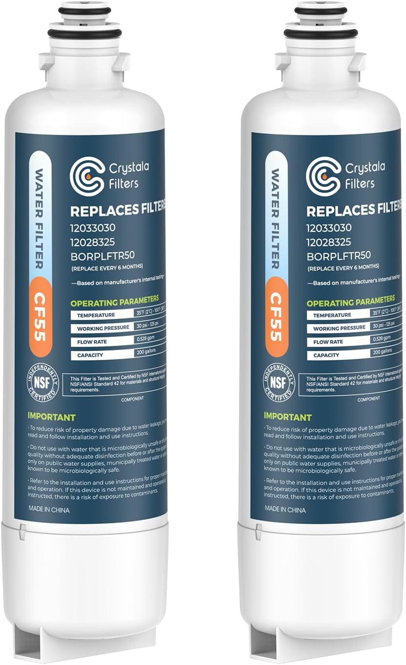 Crystala Filters BORPLFTR50 Ersatz für Bosch Ultra Clarity Pro Wasserfilter, kompatibel mit 12033030