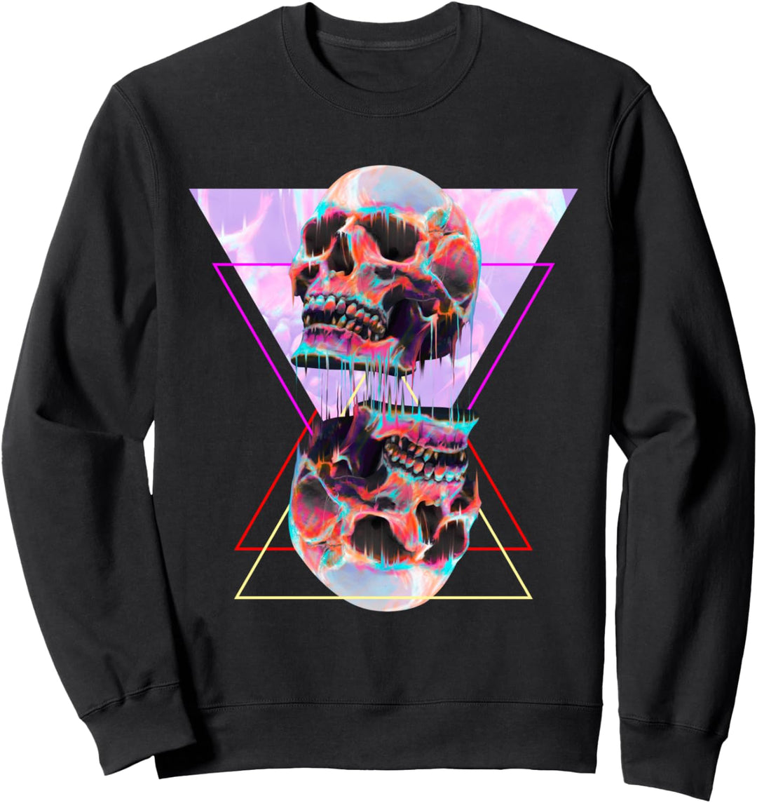 Schmelzende Totenköpfe, die auseinander schwimmen, ästhetisch Sweatshirt