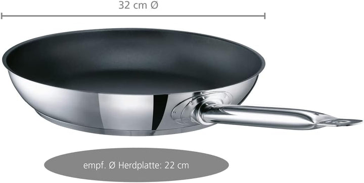 Schulte-Ufer GastroSUS Bratpfanne Industar mit DIAMAS Pro Beschichtung, 163059-32, Edelstahl, 32 cm,