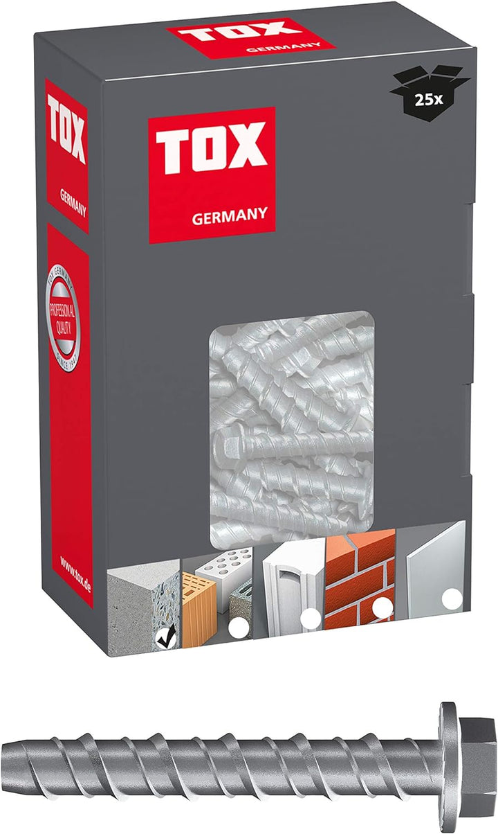 TOX 41101161 Karton Betonschraube Sumo Pro 1, 12x75 mm, 25 Stück, 041101161, M12X75 mm Grosspack M12