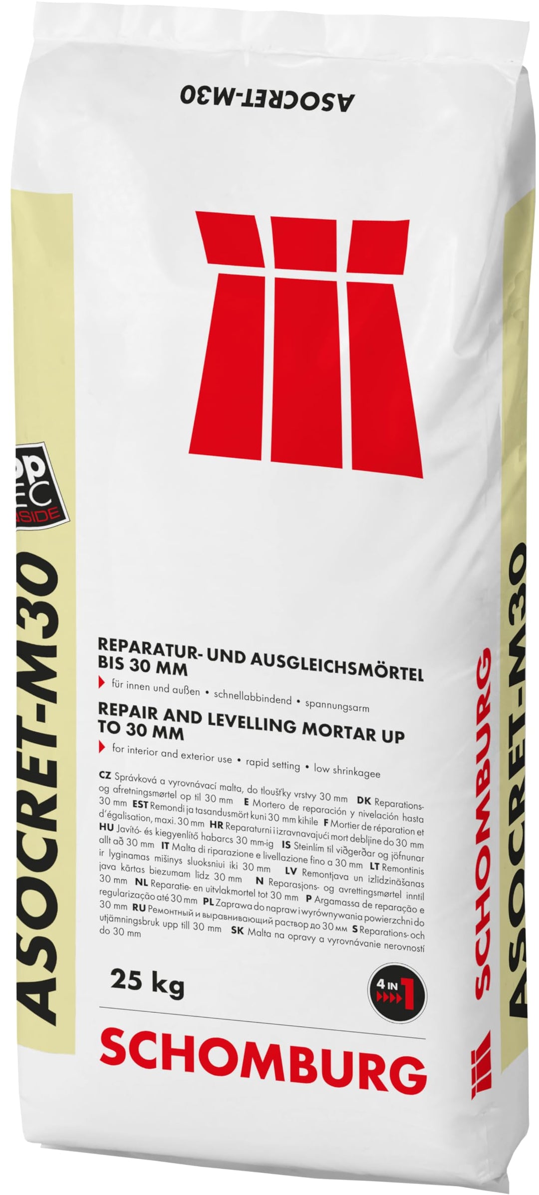 ASOCRET-M30 Multimörtel, Wasserundurchlässig, Sulfatbeständig, Schwindkompensiert, Universell einset