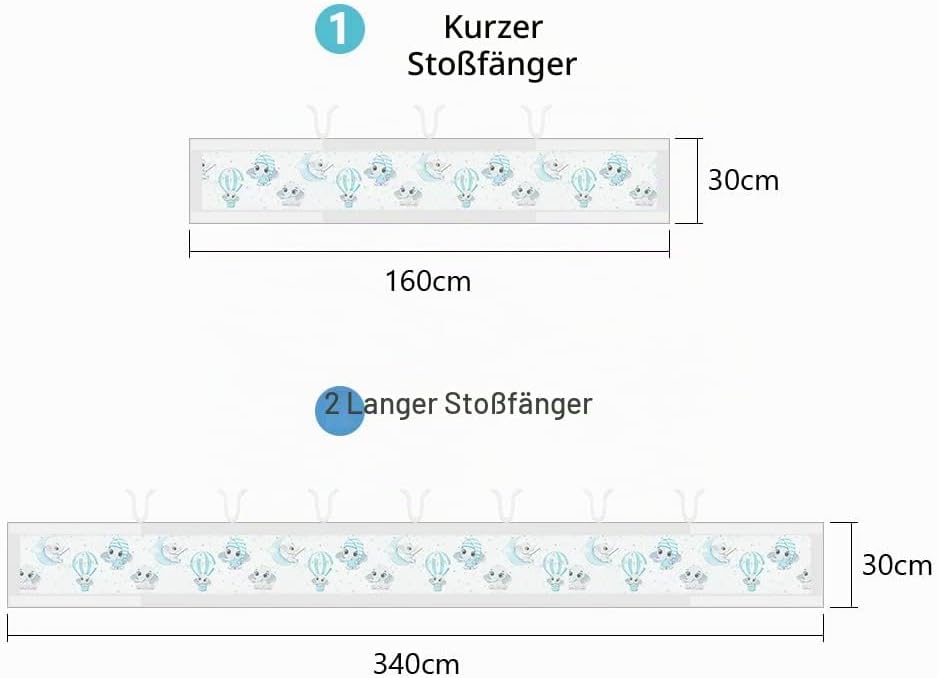 Vicloon Bettumrandung Nestchen, Nestchen für Kinderbetten Kantenschutz Baby Babybett, Atmungsaktive