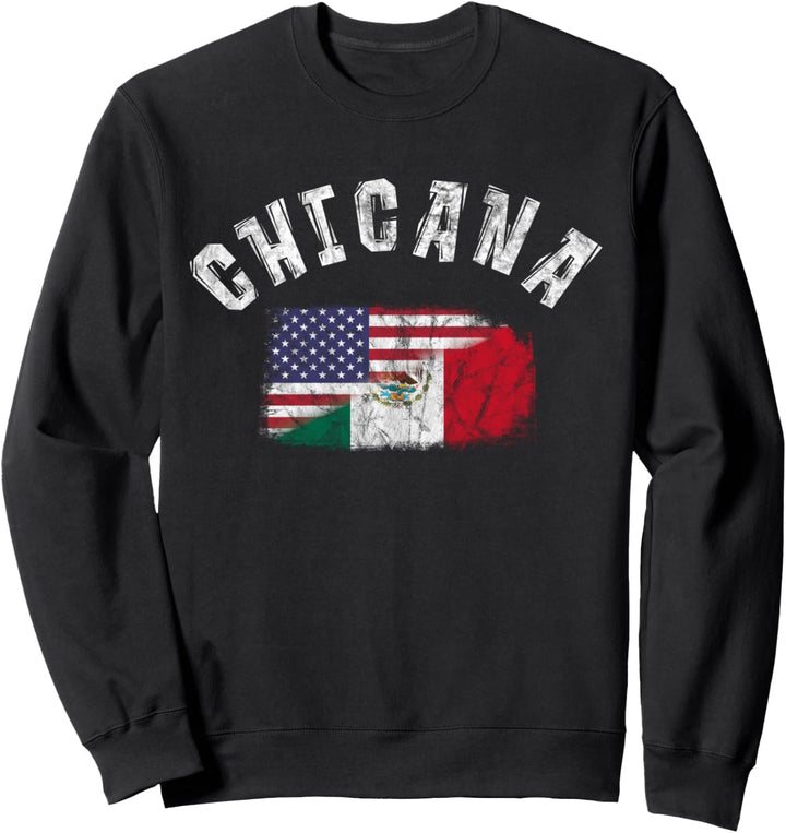 Chicana Mexikanerin Amerikanerin Flagge Mexiko USA Latina Sweatshirt