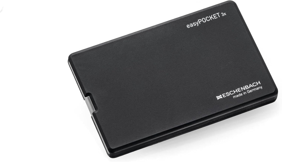 Eschenbach Optik Lupe easyPOCKET mit 3X-Vergrösserung und LED Beleuchtung in Schwarz - Made in Germa