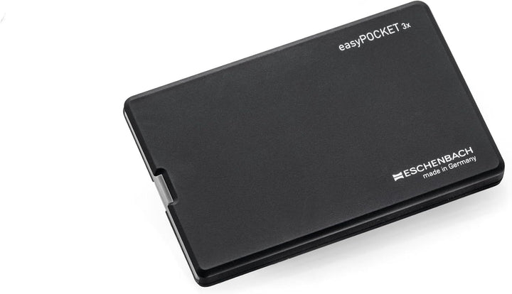 Eschenbach Optik Lupe easyPOCKET mit 3X-Vergrösserung und LED Beleuchtung in Schwarz - Made in Germa