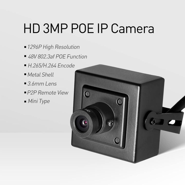 Mini POE IP Kamera mit Audio, Innen Sicherheit Kamera P2P Remote View 3MP HD CCTV Video überwachung