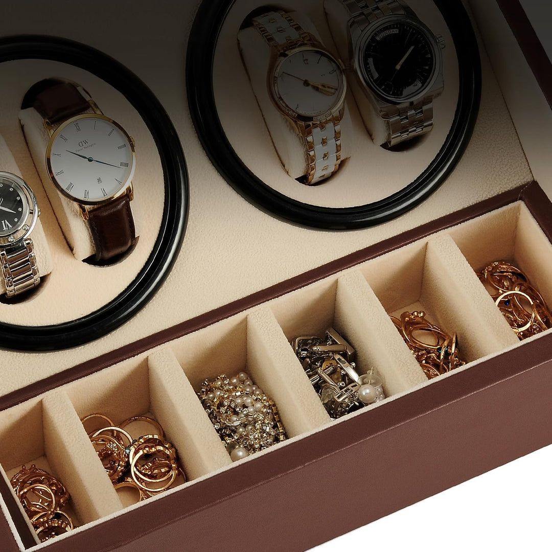 LINGFANSTORE Automatische Uhrenbeweger Box,luxuriöser Uhrenbeweger,Uhrengehäuse mit leisem Mabuchi M