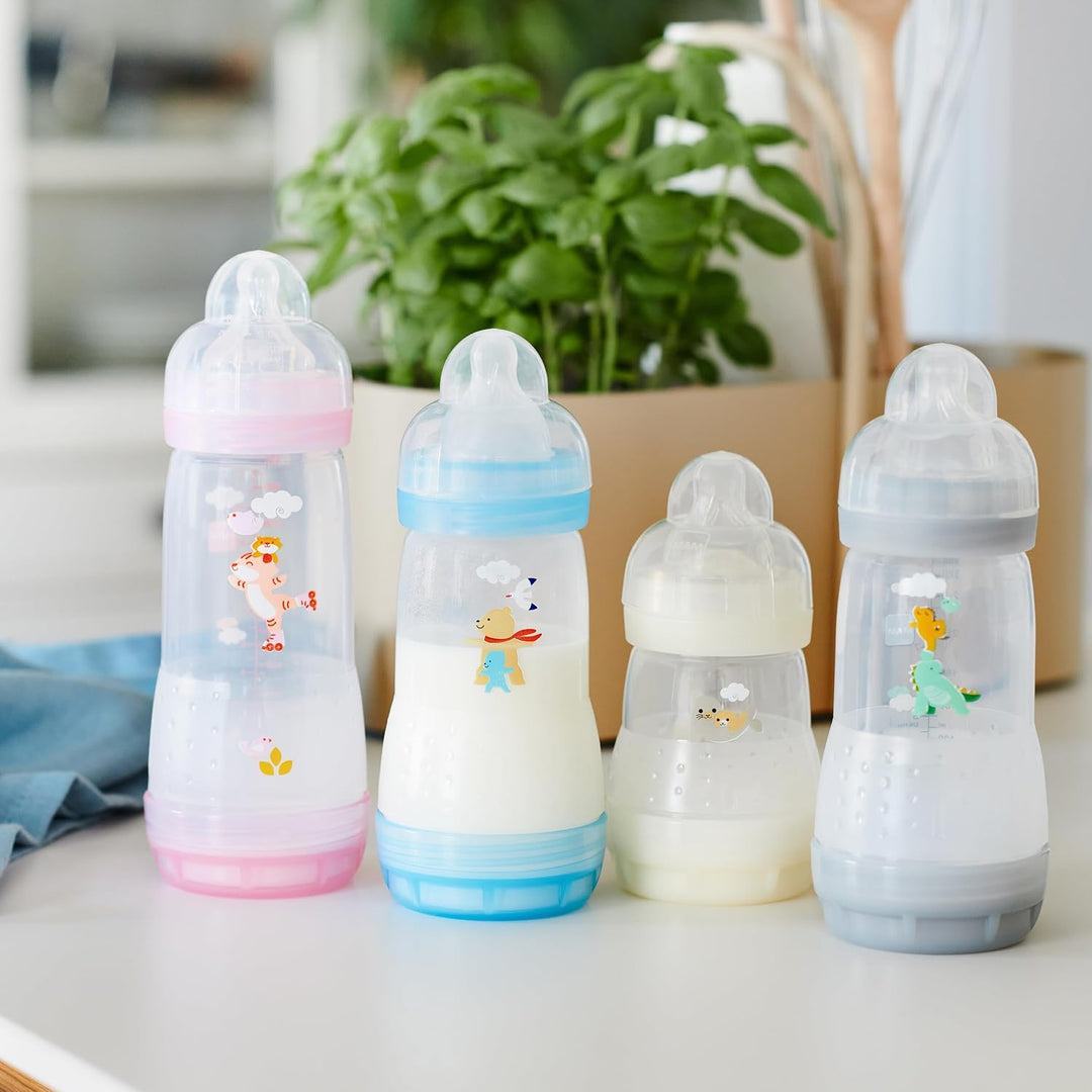 MAM Easy Start Anti-Colica Babyflasche, mit Sauger aus Silikon SkinSoftTM, 4+ Monate, 320 ml, hellbl