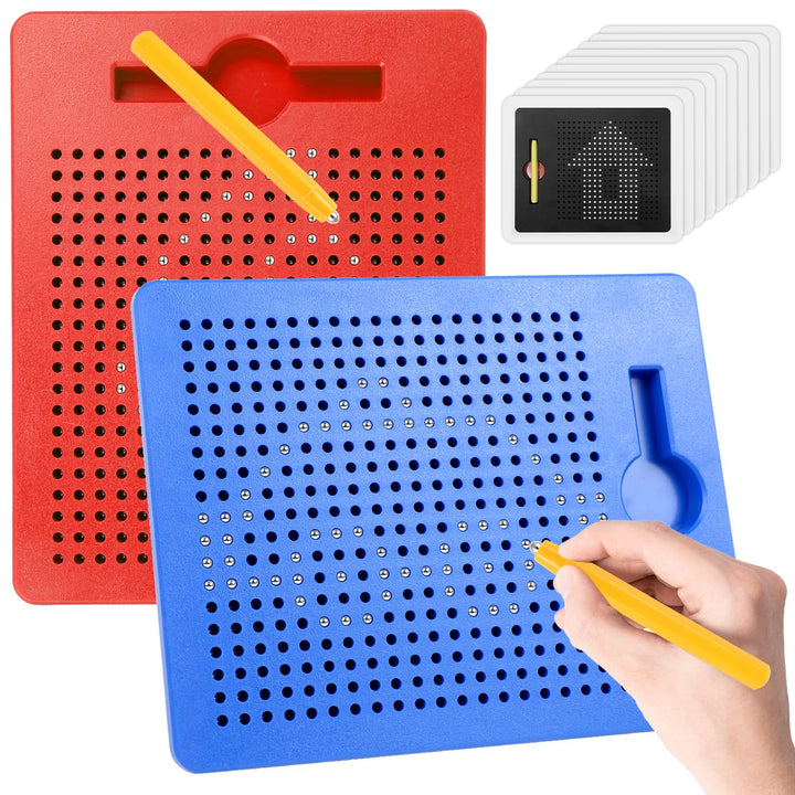 Magnetische Zeichentafel,2 Stück Zaubertafel,Pädagogisches Zeichentablett,Magnet Spiel mit Kugeln un