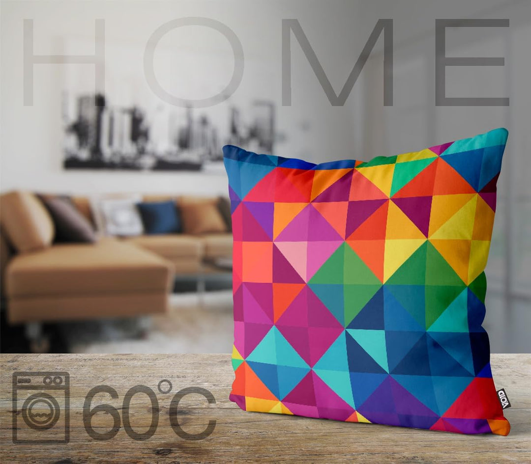VOID Grafik Regenbogen Farben Kissenbezug Kissenhülle Polyester wasserfest Outdoor Indoor, Kissen Gr