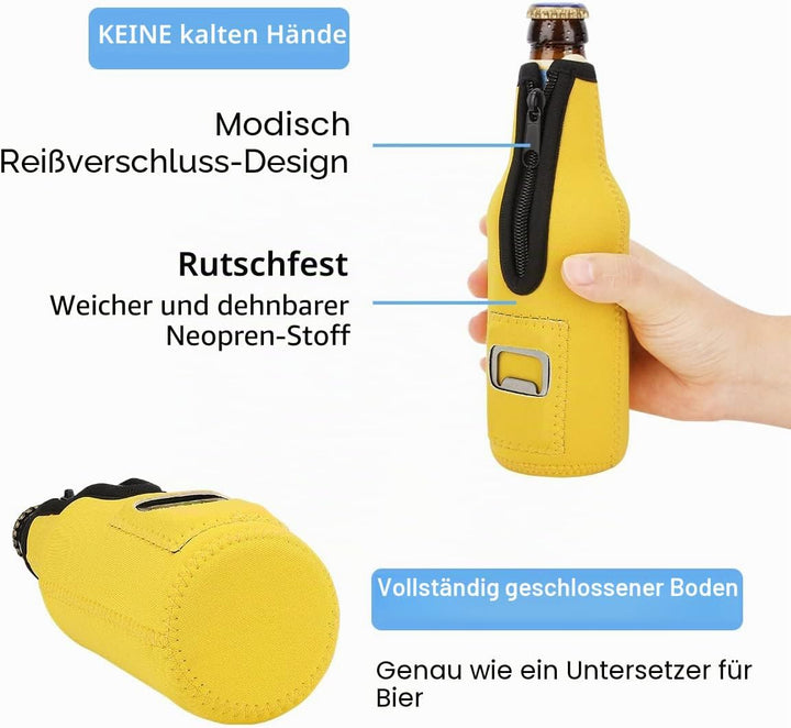 Desing Wish 4 Stück 12oz 330 ml Bier Flaschenkühler Neopren Manschette Bierkühler Flaschen Kühlmansc