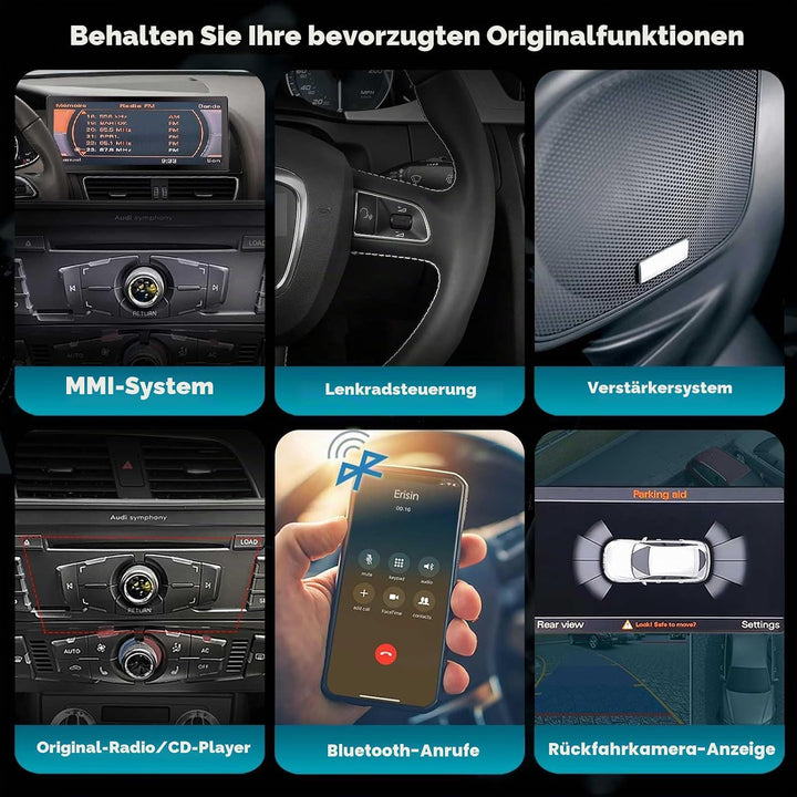 Erisin 10,25" 8-Kern 4GB+64GB Android 12 Autoradio mit GPS Navi IPS Bildschirm Für Audi A4 A5 B8 S4
