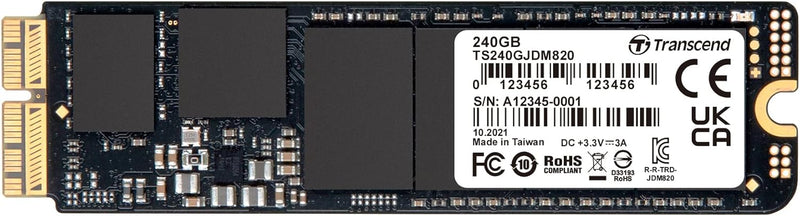 Transcend 240 GB JetDrive JDM 820 AHCI PCIe™ Gen3 x2 SSD TS240GJDM820 Ohne Thunderbolt-Gehäuse 240GB