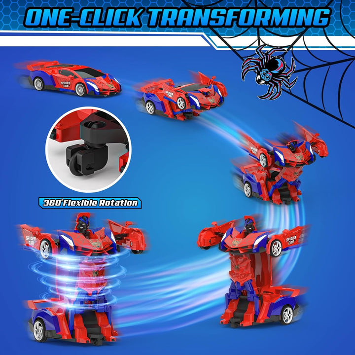 Ferngesteuertes Auto Spielzeug ab 3 4 5 6 7 8+ Jahre Junge Mädchen, 2.4GHz Transformation Roboter Sp